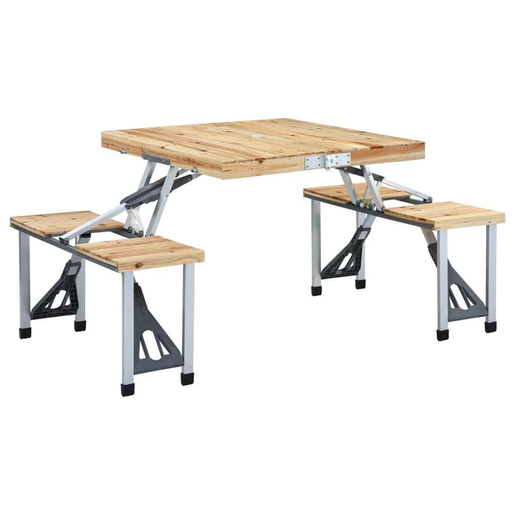 Klappbarer Campingtisch Mit 4 Sitzen Stahl Aluminium