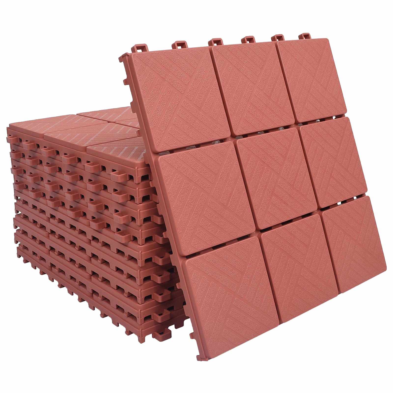 Terrassenfliese 10 Pcs Rot 30,5 X 30,5 X 2,2 Cm Polypropylen