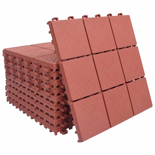 Terrassenfliese 10 Pcs Rot 30,5 X 30,5 X 2,2 Cm Polypropylen