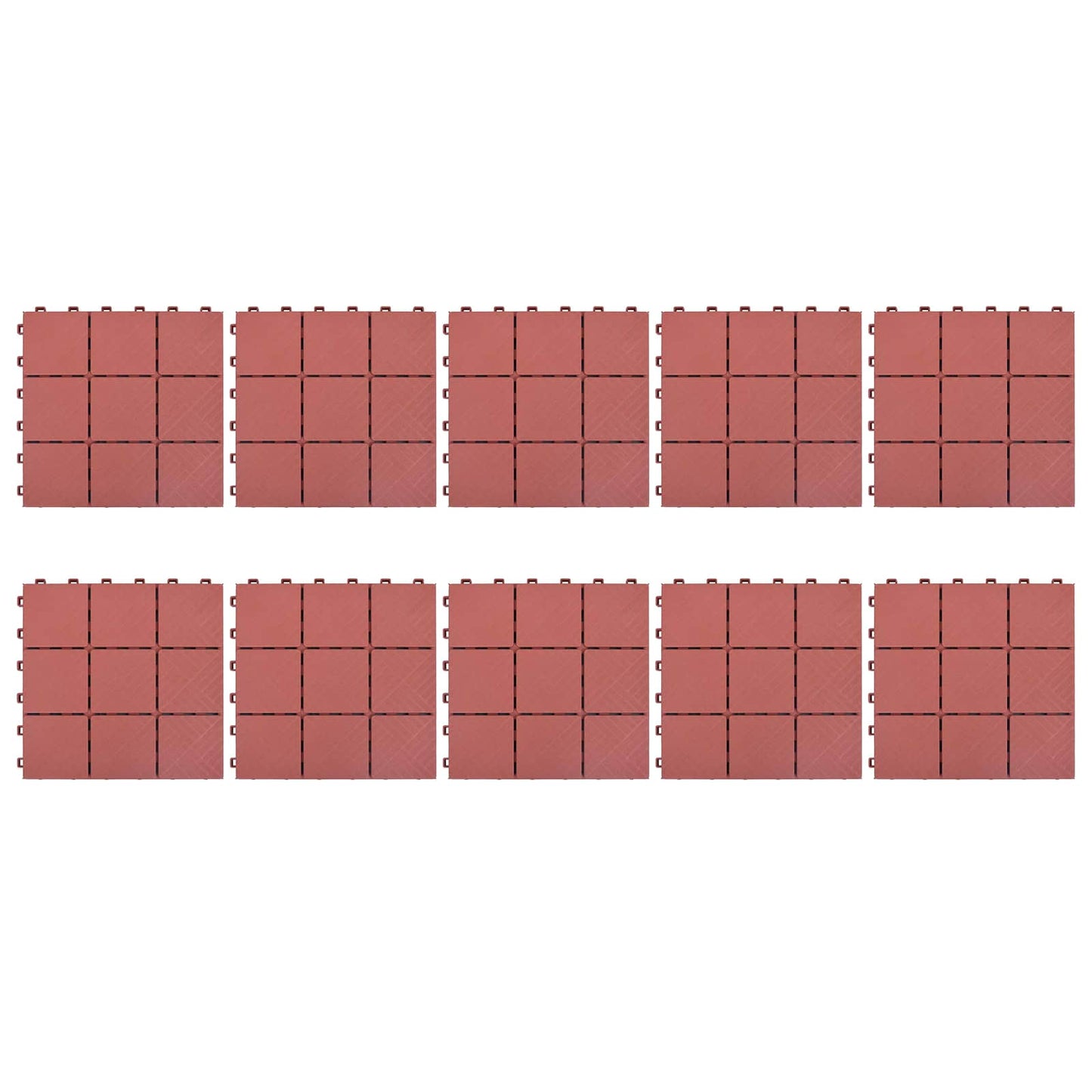 Terrassenfliese 10 Pcs Rot 30,5 X 30,5 X 2,2 Cm Polypropylen