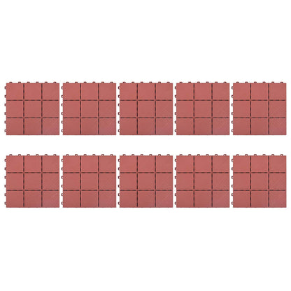 Terrassenfliese 10 Pcs Rot 30,5 X 30,5 X 2,2 Cm Polypropylen