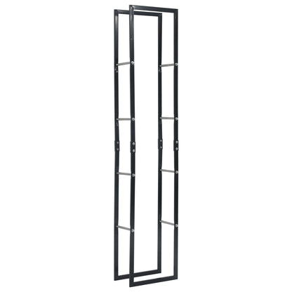 Brennholzregal Schwarz 40×25×200 Cm Stahl