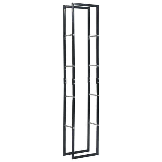 Brennholzregal Schwarz 40×25×200 Cm Stahl