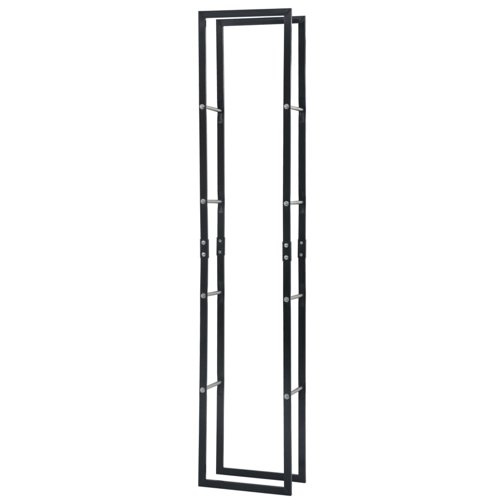 Brennholzregal Schwarz 40×25×200 Cm Stahl