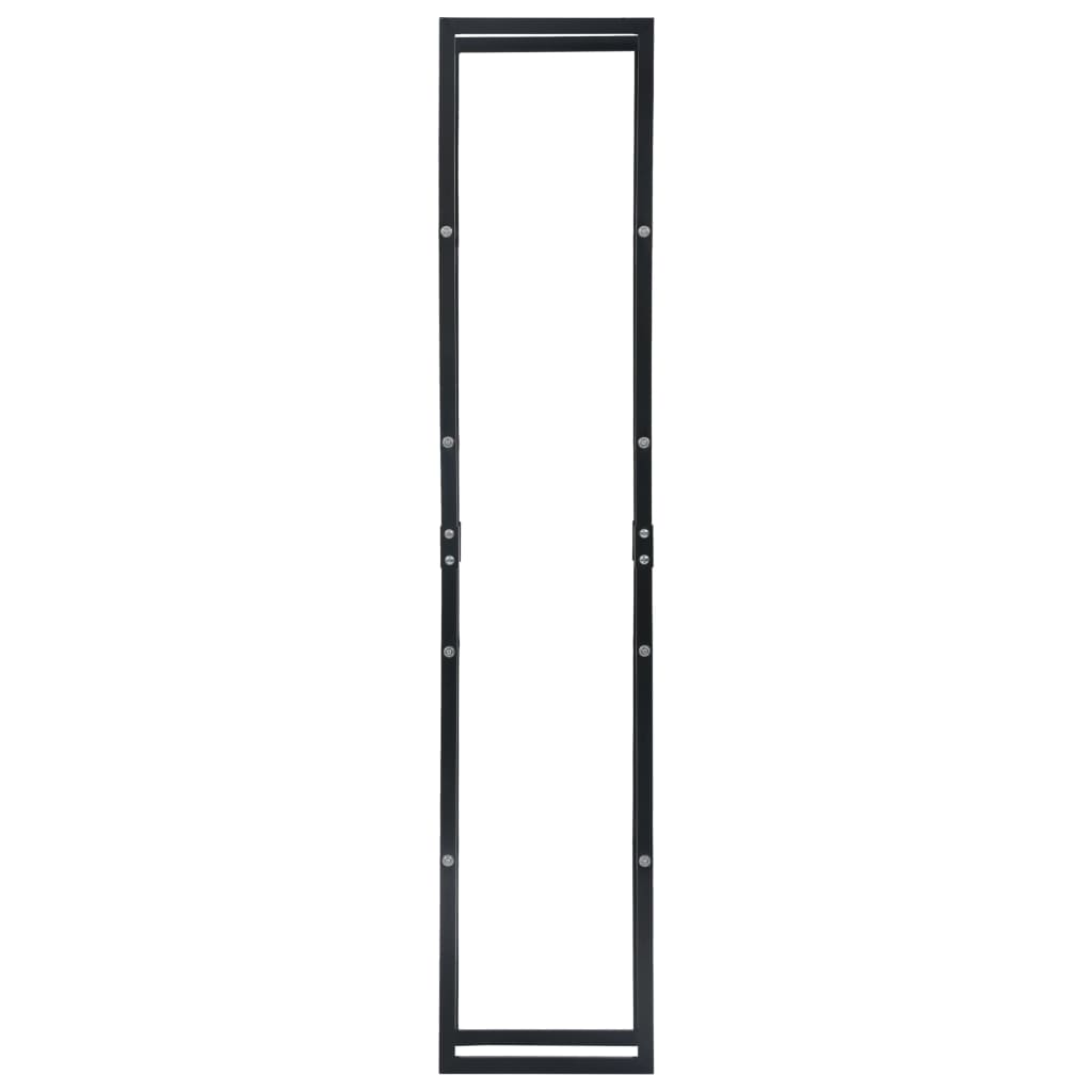 Brennholzregal Schwarz 40×25×200 Cm Stahl