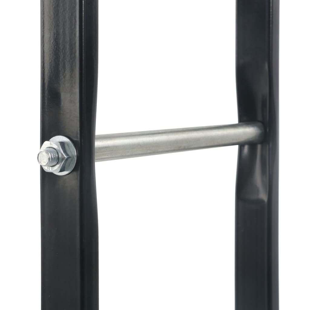 Brennholzregal Schwarz 40×25×200 Cm Stahl