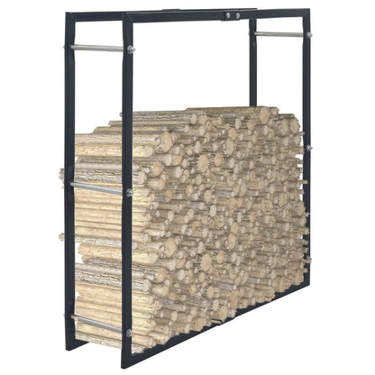 Brennholzregal Schwarz 40×25×200 Cm Stahl