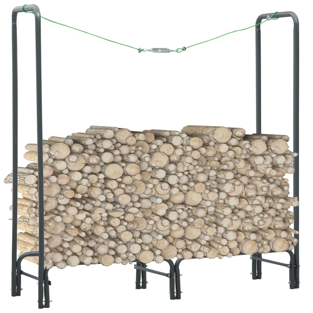 Brennholzregal Schwarz 40×25×200 Cm Stahl
