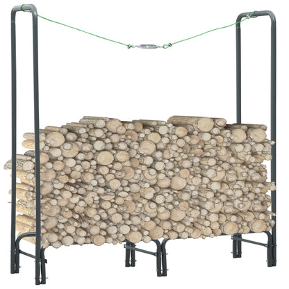 Brennholzregal Schwarz 40×25×200 Cm Stahl