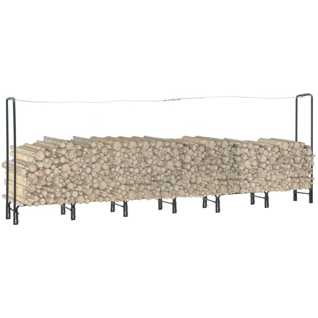 Brennholzregal Schwarz 40×25×200 Cm Stahl