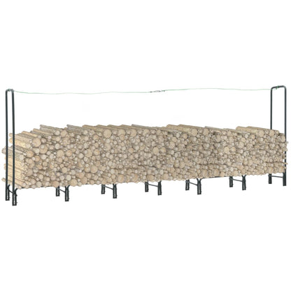 Brennholzregal Schwarz 40×25×200 Cm Stahl