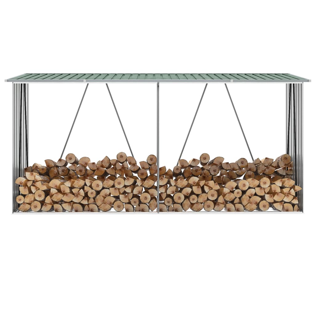 Brennholzlager Verzinkter Stahl 330X84X152 Cm
