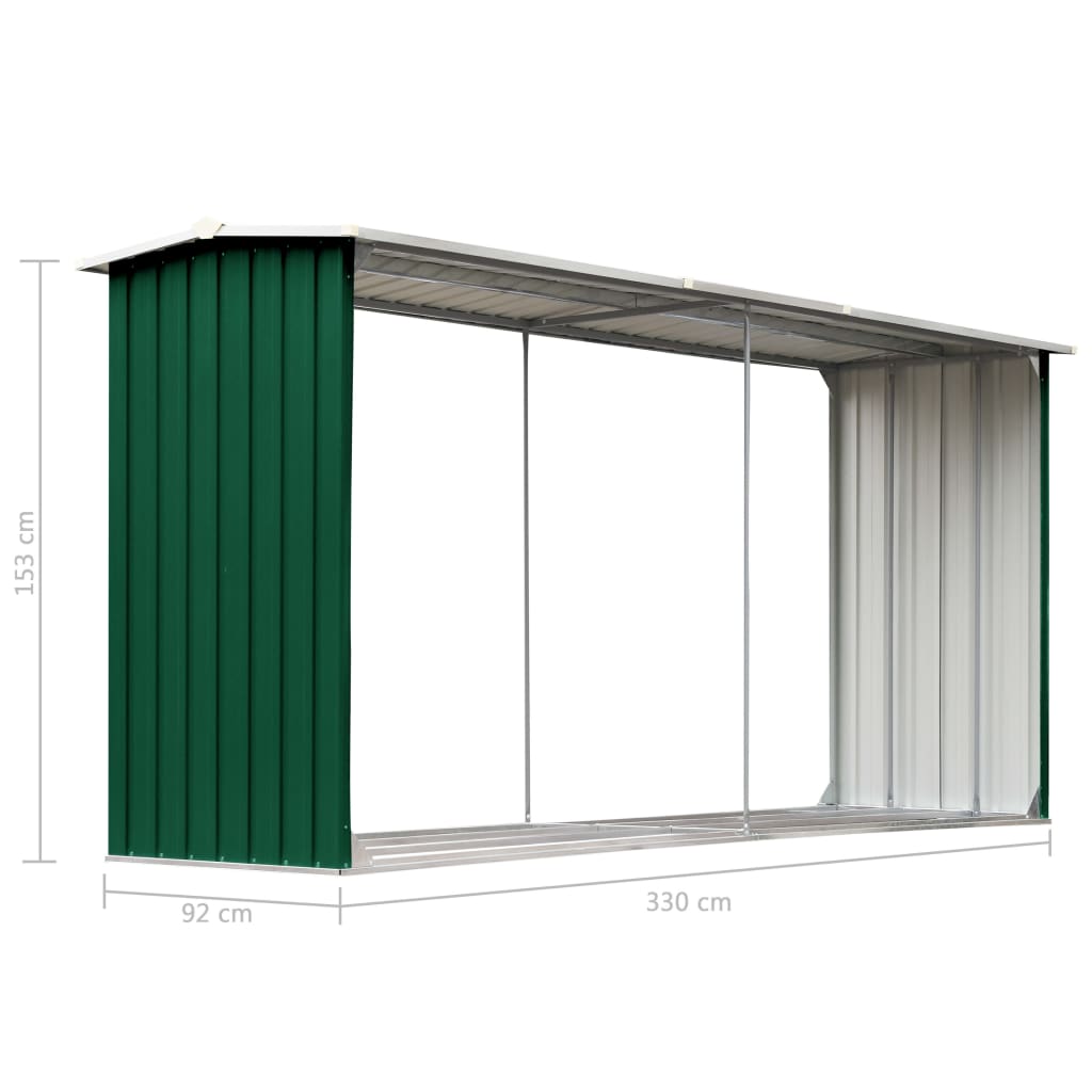Brennholzlager Verzinkter Stahl 330 X 92 X 153 Cm