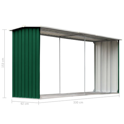 Brennholzlager Verzinkter Stahl 330 X 92 X 153 Cm