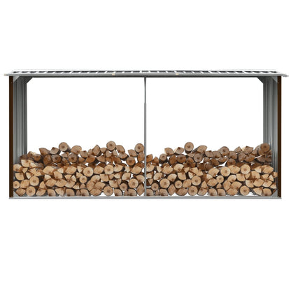 Brennholzlager Verzinkter Stahl 330 X 92 X 153 Cm