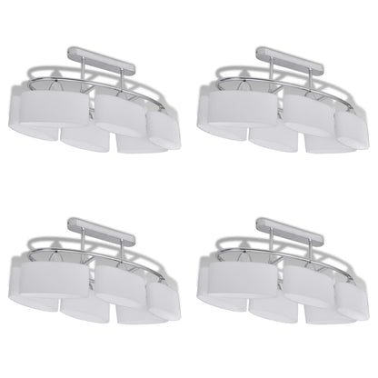 Deckenlampe Mit Ellipsenförmigen Glasschirmen 4 Stk. E14
