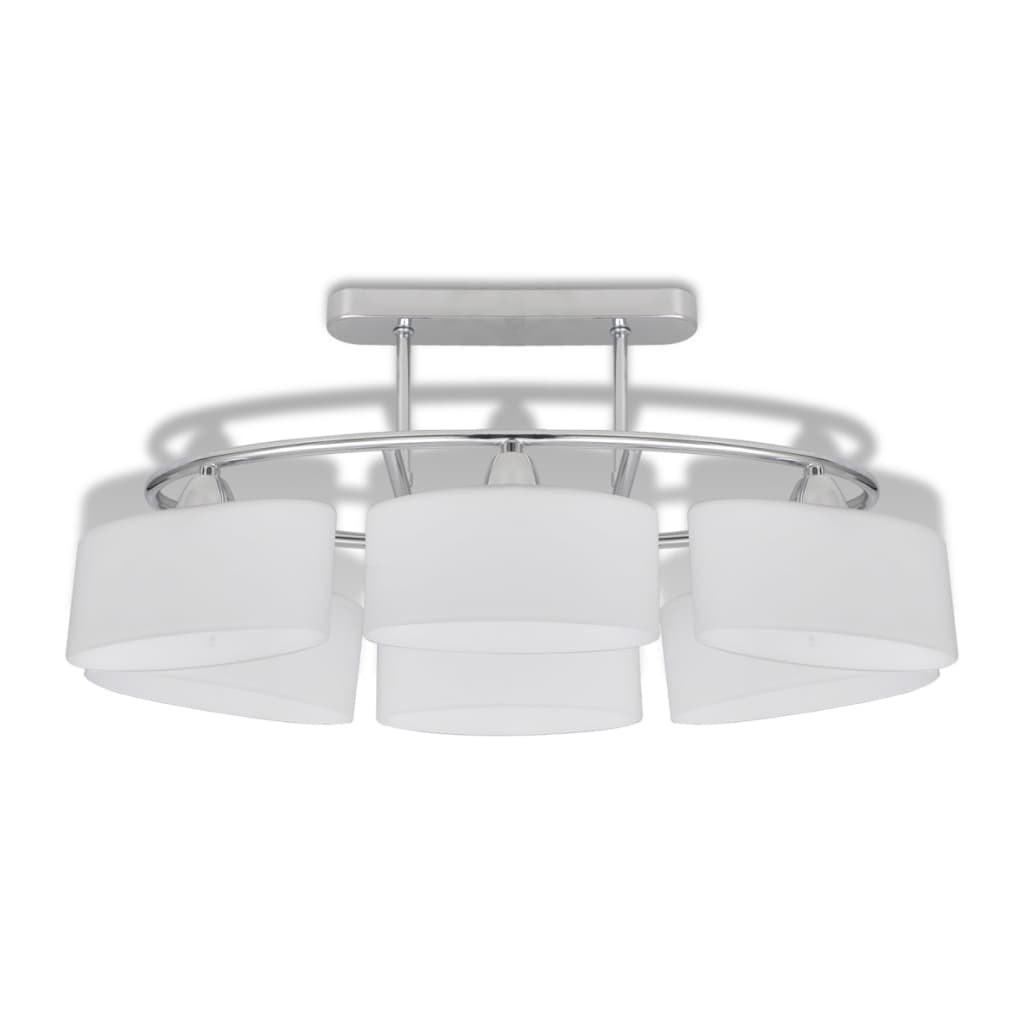 Deckenlampe Mit Ellipsenförmigen Glasschirmen 4 Stk. E14