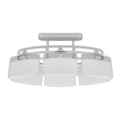 Deckenlampe Mit Ellipsenförmigen Glasschirmen 4 Stk. E14