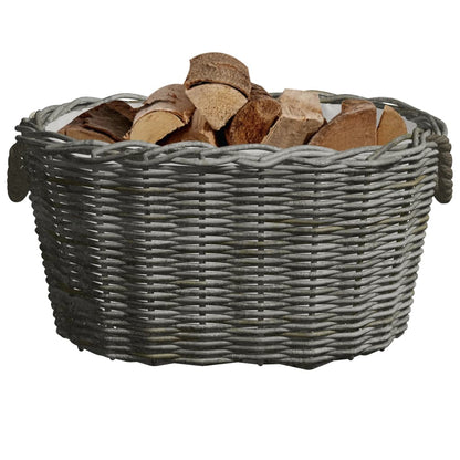 Holzkorb Mit Tragegriffen 59X42X28 Cm Grau Weide
