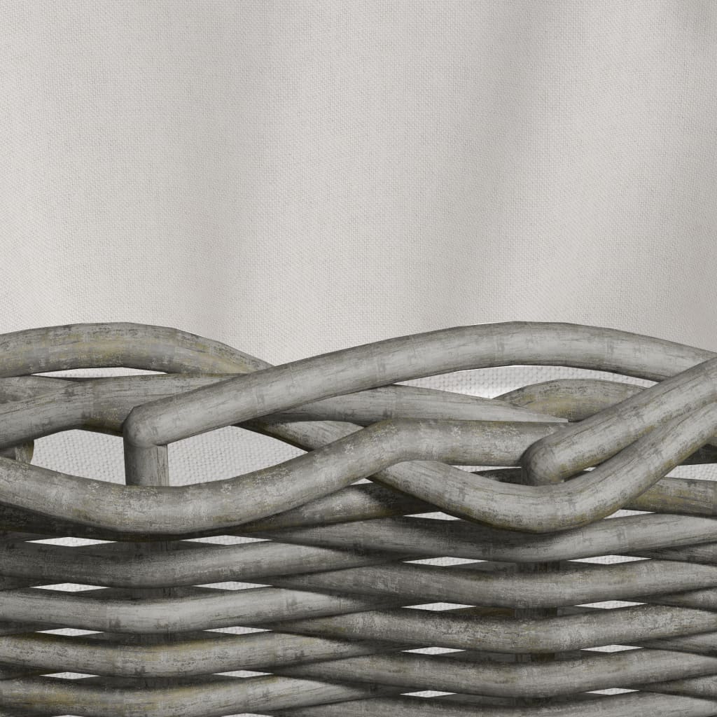 Holzkorb Mit Tragegriffen 59X42X28 Cm Grau Weide