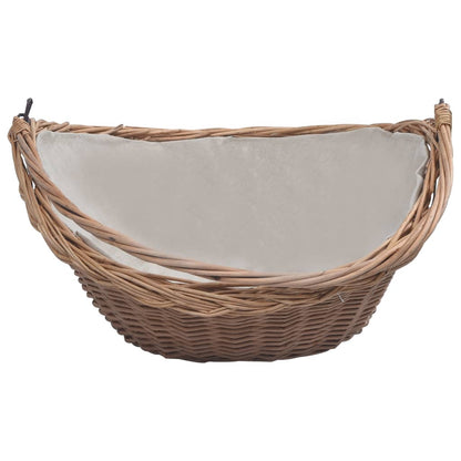 Holzkorb Mit Tragegriff 57 × 46 × 52 Cm Braun Weide