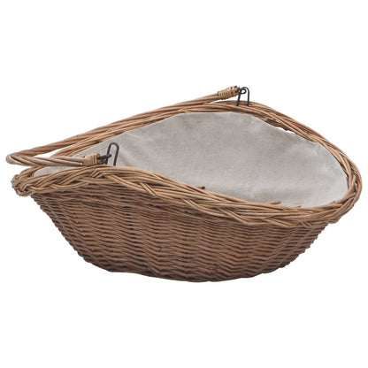 Holzkorb Mit Tragegriff 57 × 46 × 52 Cm Braun Weide