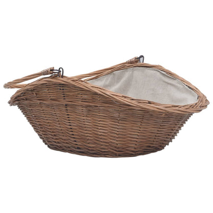 Holzkorb Mit Tragegriff 60 X 44 X 55 Cm Natur Weide