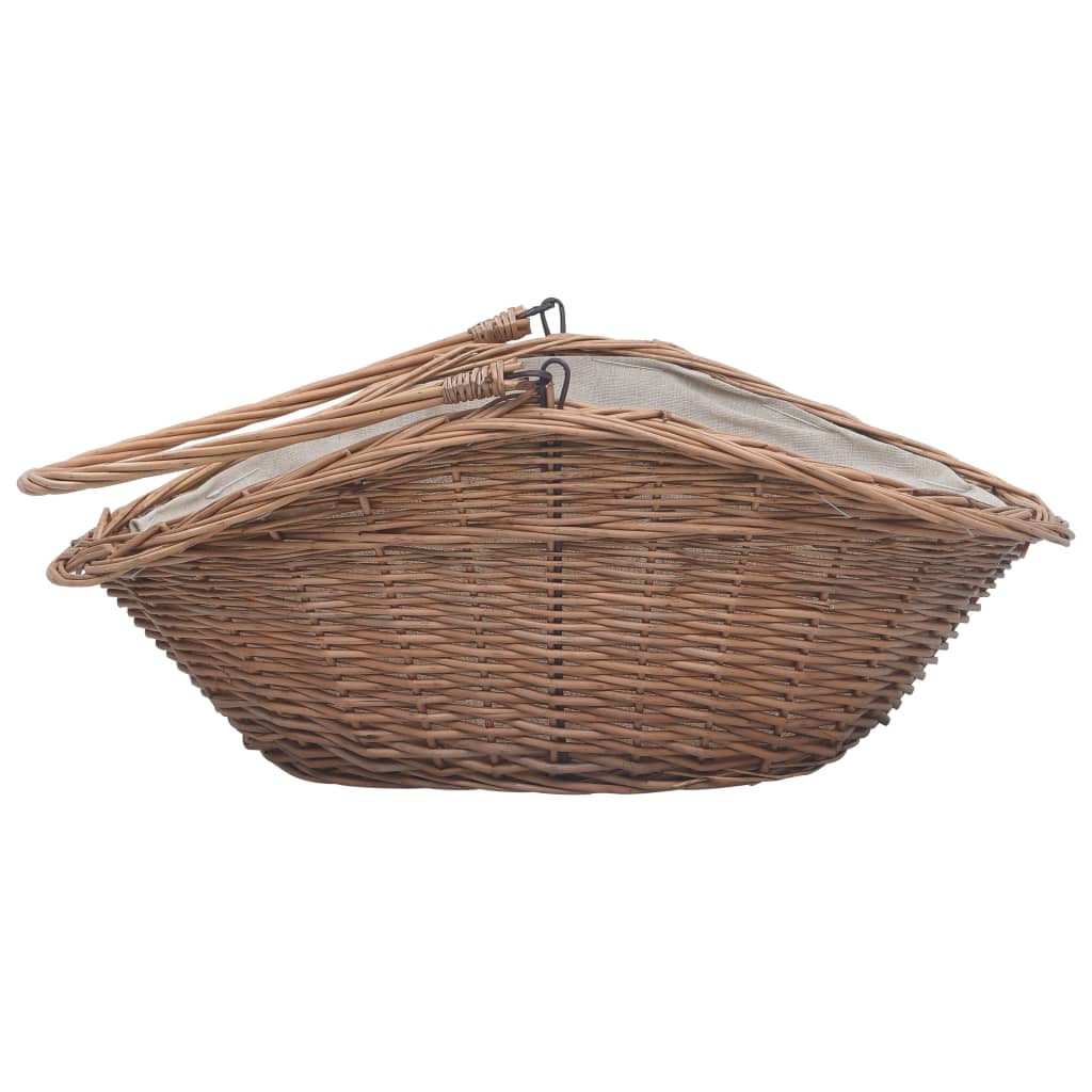 Holzkorb Mit Tragegriff 60 X 44 X 55 Cm Natur Weide