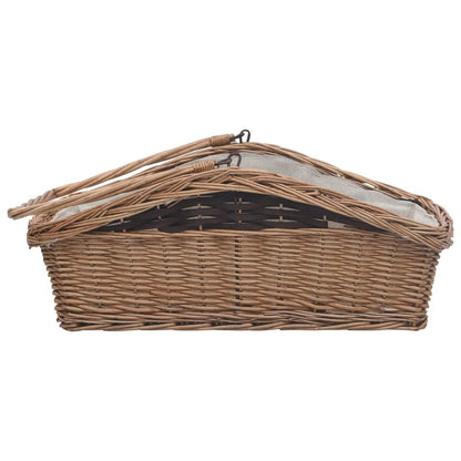 Holzkorb Mit Tragegriff 61,5 × 46,5 × 58 Cm Braun Weide