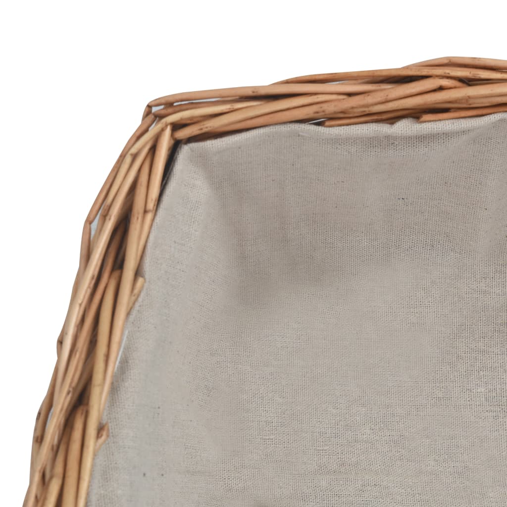 Holzkorb Mit Tragegriff 61,5 × 46,5 × 58 Cm Braun Weide