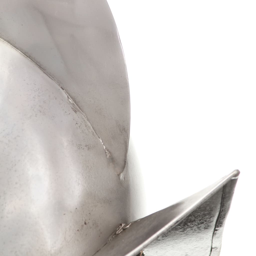 Mittelalterlicher Ritterhelm Antik Replik Larp Silbern Stahl