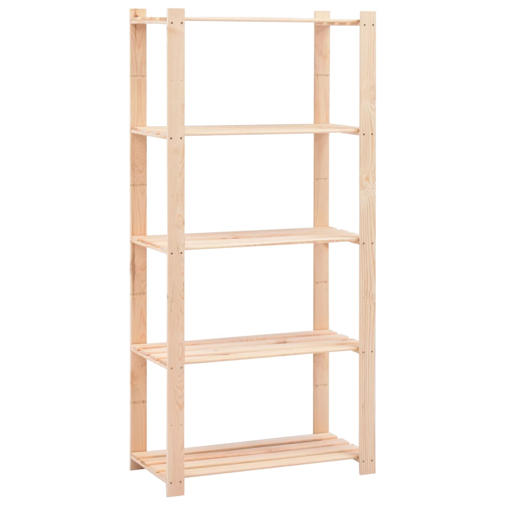 Lagerregale 5 Böden 2 Stk. 80×38×170Cm Kiefer Massivholz 250Kg Weiß Und Schwarz