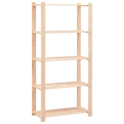 Lagerregale 5 Böden 2 Stk. 80×38×170Cm Kiefer Massivholz 250Kg Weiß Und Schwarz