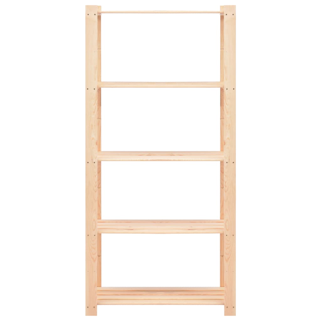 Lagerregale 5 Böden 2 Stk. 80×38×170Cm Kiefer Massivholz 250Kg Weiß Und Schwarz