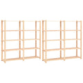 Lagerregale 5 Böden 2 Stk. 170X38X170Cm Massivholz Kiefer 500Kg