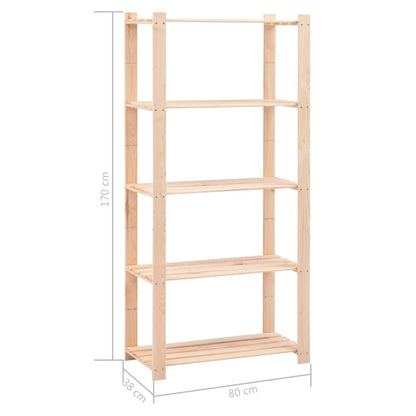 Lagerregale 5 Böden 3 Stk. 80X38X170Cm Massivholz Kiefer 250Kg