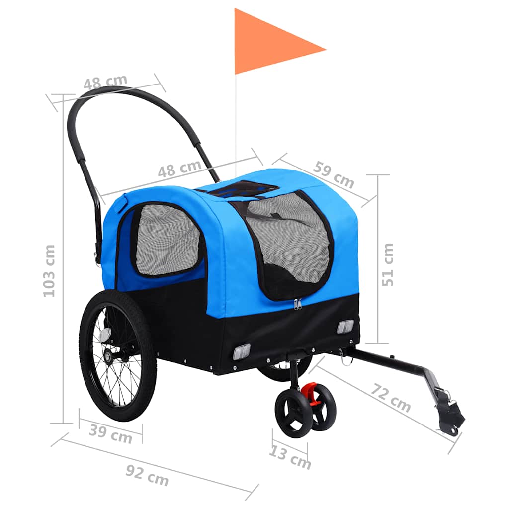 2-In-1 Fahrradanhänger Für Hunde Und Buggy