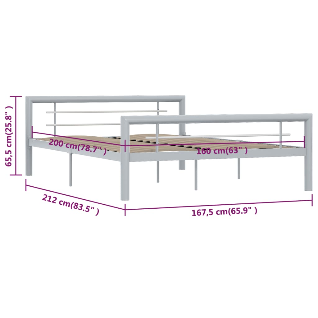 Bettgestell Metall 160 × 200 Cm