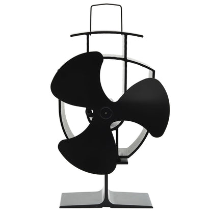 Ofenventilator Wärmebetrieben 2 Blätter Schwarz