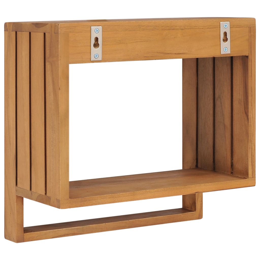 Handtuchregal Zur Wandmontage 35×20×35 Cm Teak Massivholz