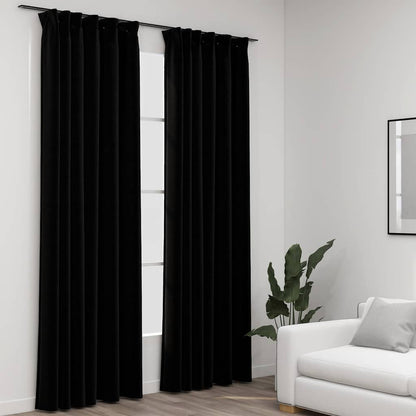 Verdunkelungsvorhänge Haken Leinenoptik 2Stk. 140X245Cm