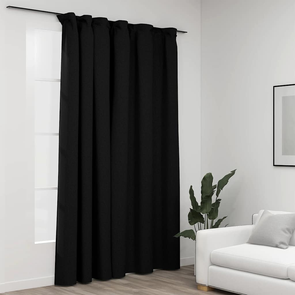Verdunkelungsvorhang Mit Haken Leinenoptik 290X245 Cm