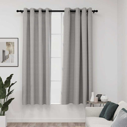 Verdunkelungsvorhänge Ösen Leinenoptik 2 Stk. 140X225Cm