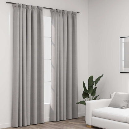 Verdunkelungsvorhänge Haken Leinenoptik 2Stk. 140X245Cm