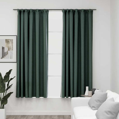 Verdunkelungsvorhänge Haken Leinenoptik 2Stk. 140X245Cm