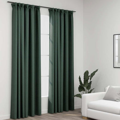 Verdunkelungsvorhänge Haken Leinenoptik 2Stk. 140X245Cm