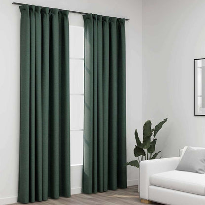 Verdunkelungsvorhänge Haken Leinenoptik 2Stk. 140X245Cm