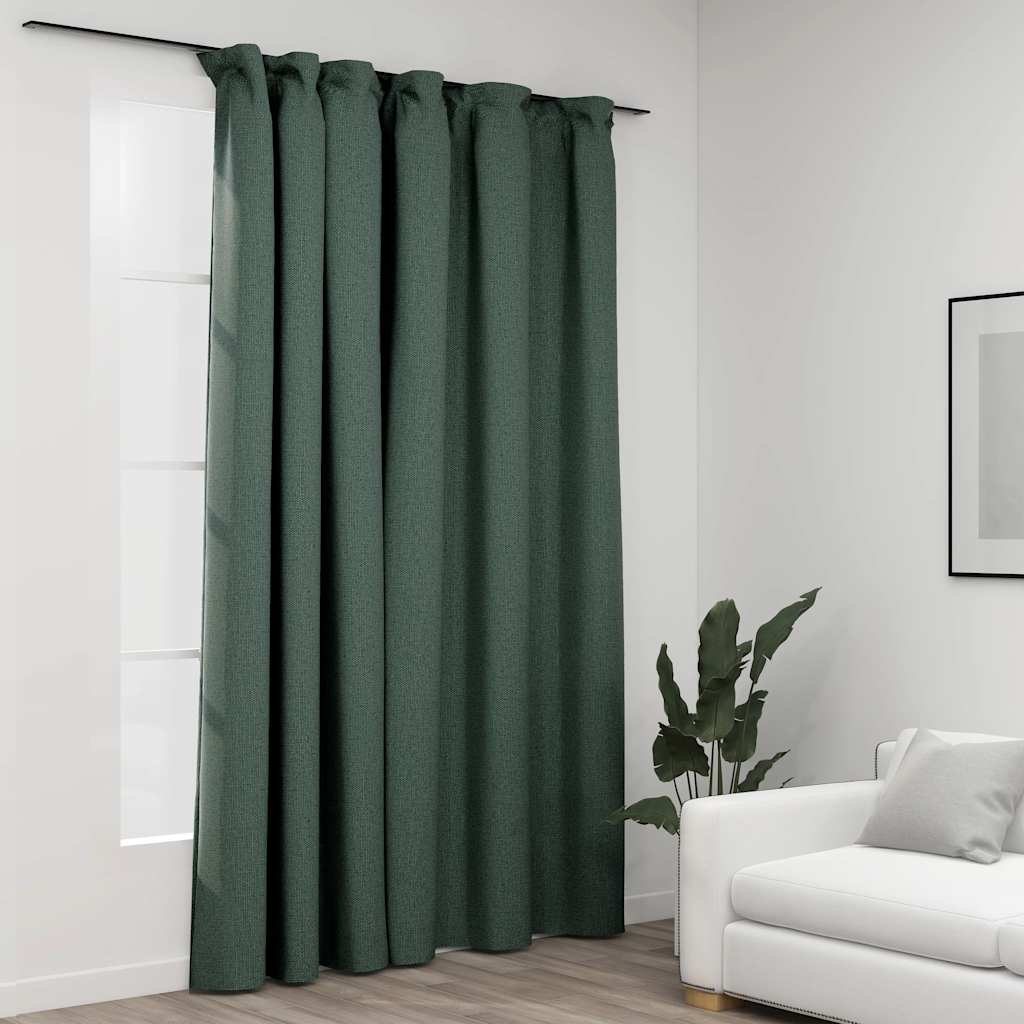 Verdunkelungsvorhang Mit Haken Leinenoptik 290X245 Cm