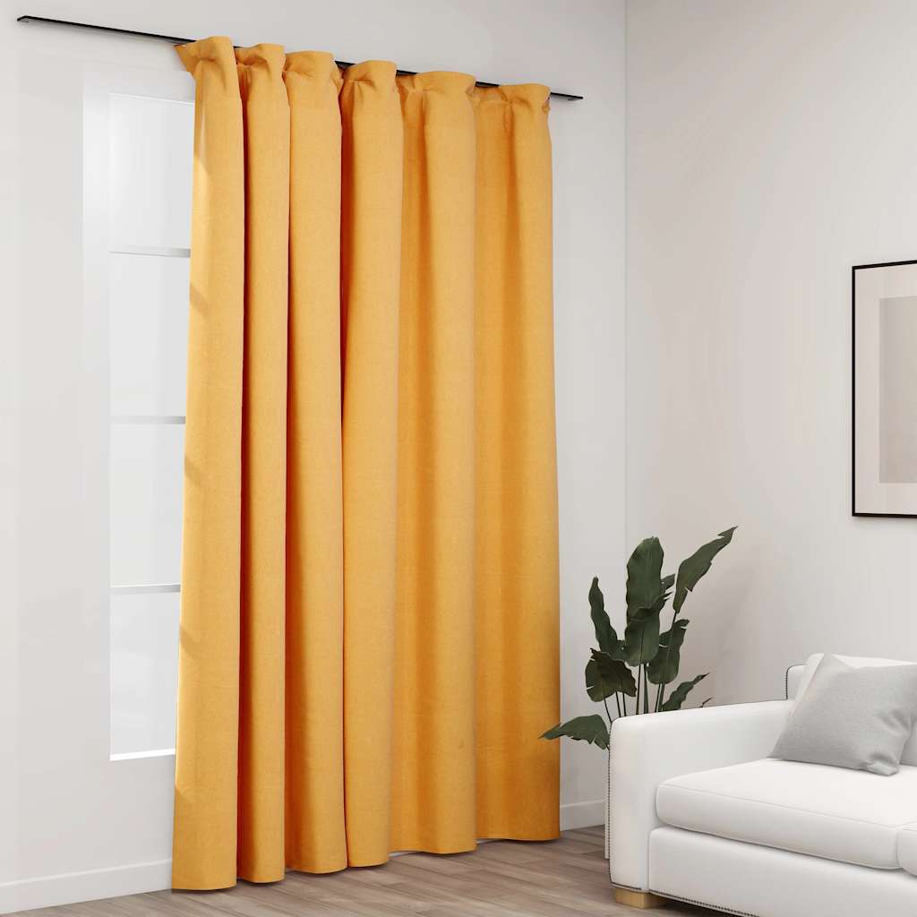 Verdunkelungsvorhang Mit Haken Leinenoptik 290X245 Cm