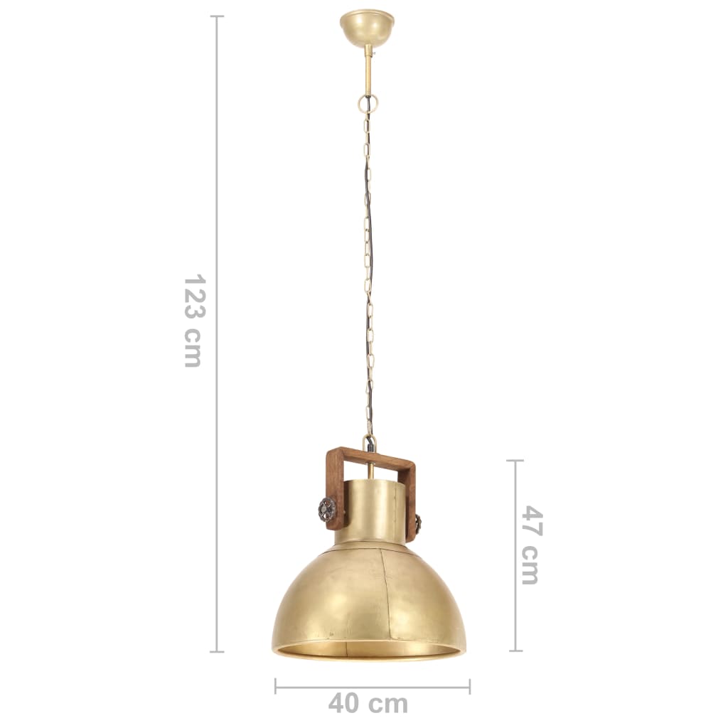 Hängelampe Industriestil 25 W Rund 40 Cm E27 Messing